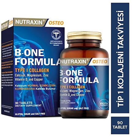 B One Formula Type I Collagen 90 Tablet 129 Gr Kolajen Takviyesi