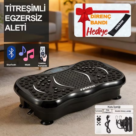 Yüksek Titreşimli Egzersiz Platformu Bluetooth Masaj Aleti Ev Fitness Cihazı Direnç Lastiği Hediye