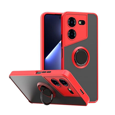 Gpack Tecno Pova 5 Pro Kılıf Montreal Yüzüklü Mıknatıslı Kamera Korumalı Silikon