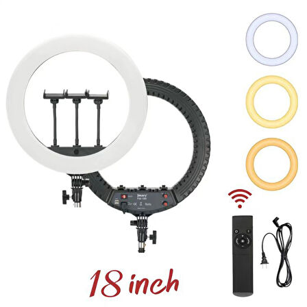 Lopard 43cm Işıklı Telefon Tutucu Ring Light — 112 LED, 2900–6500K, Uzaktan Kumanda, USB Şarjlı