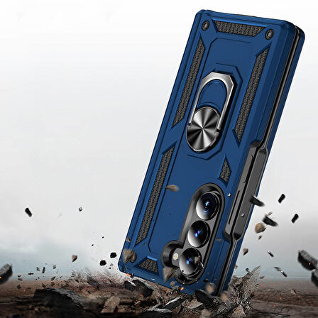 Gpack Samsung Galaxy Z Fold 6 Kılıf Vega Tank Standlı Yüzüklü Mıknatıslı