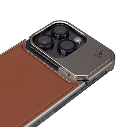 Gpack Apple iPhone 15 Pro Max Kılıf Magsafeli Mekanizmalı Koku Hazneli Mostar Kapak