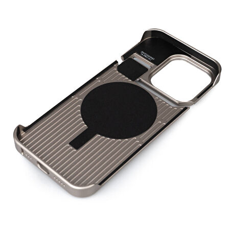 Gpack Apple iPhone 15 Pro Max Kılıf Magsafeli Mekanizmalı Koku Hazneli Mostar Kapak