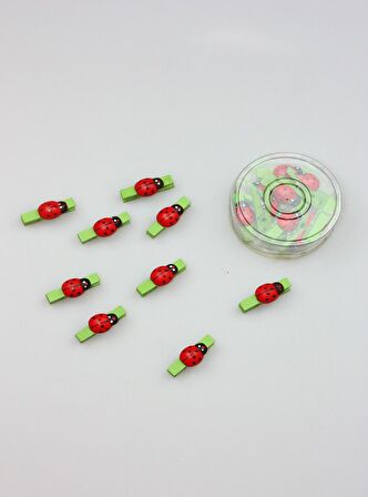 UĞUR BÖCEĞİ DEKORATİF MANDAL (3,5CM) 10'LU