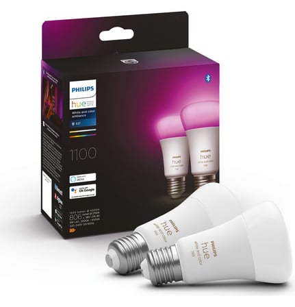  Philips HueWCA 9-75W E27 1100 Lumen Renkli Akıllı Ampul 2'li Ekopaket A60