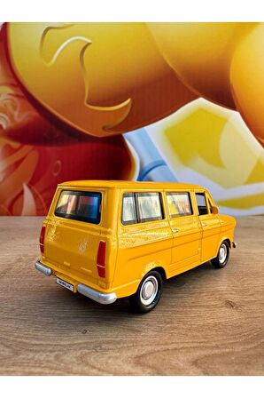 Oyuncak Metal Çekbırak Havalı Korna Ford Minibüs Sarı Eski Nostaljik Minibüs Sesli Işıklı Ford