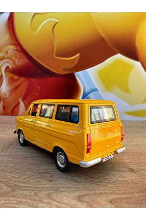 Oyuncak Metal Çekbırak Havalı Korna Ford Minibüs Sarı Eski Nostaljik Minibüs Sesli Işıklı Ford