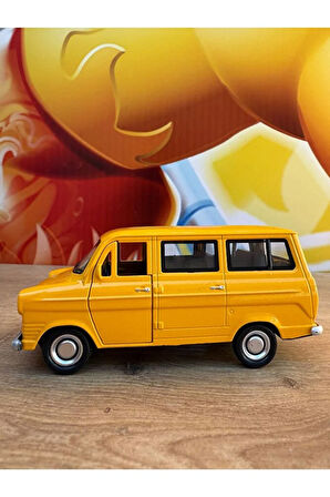 Oyuncak Metal Çekbırak Havalı Korna Ford Minibüs Sarı Eski Nostaljik Minibüs Sesli Işıklı Ford