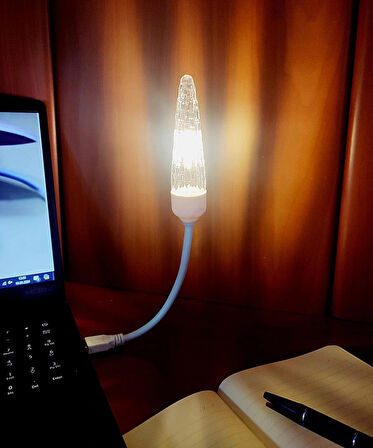 Rustik Ledli Akrobat Masa Lambası Usb Girişli Kitap Okuma Lambası - Rustik Led Ampul - Crystal