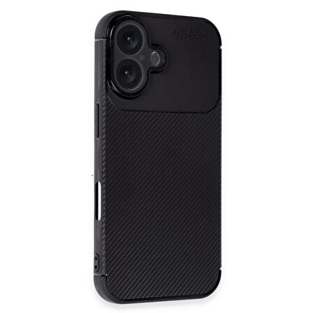 Gpack Apple iPhone 16 Plus Kılıf Negro Karbon Kamera Korumalı Silikon