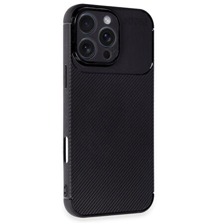 Gpack Apple iPhone 16 Pro Max Kılıf Negro Karbon Kamera Korumalı Silikon