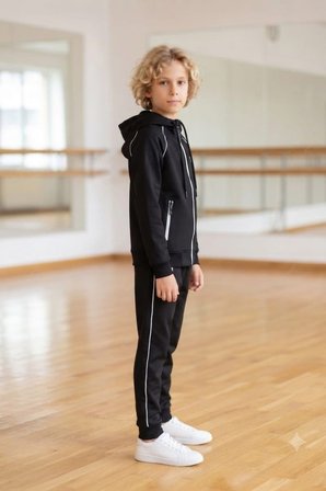 Erkek Çocuk Scuba Atheletic Reglan Kol Kapüşonlu Dalgıç Kumaş Eşofman Takımı ESF7028
