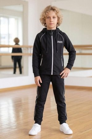 Erkek Çocuk Scuba Atheletic Reglan Kol Kapüşonlu Dalgıç Kumaş Eşofman Takımı ESF7028