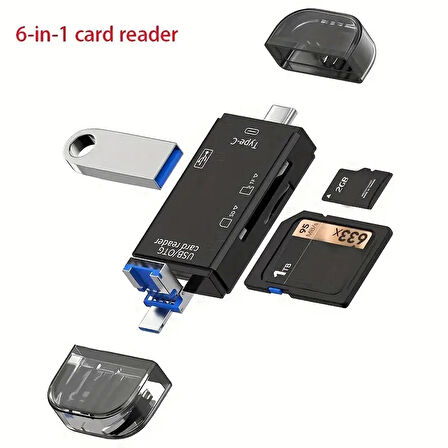 Corcoz 6'sı 1 arada Hafıza Kartı Okuyucu USB 3.0 Çok İşlevli Kart Okuyucu - CZ51