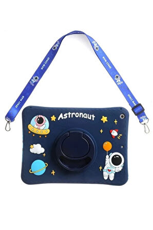 Corcoz Samsung Galaxy Tab A9 Plus Sm-x210 Uyumlu Astronot Çocuk Kılıfı Askılı Standlı Tablet Kılıfı - CZ130