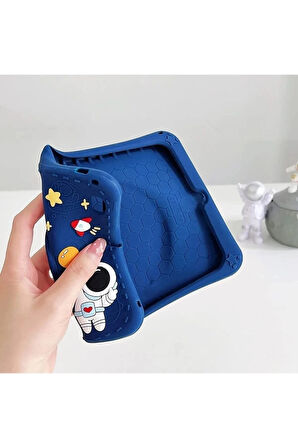 Corcoz Samsung Galaxy Tab A9 Plus Sm-x210 Uyumlu Astronot Çocuk Kılıfı Askılı Standlı Tablet Kılıfı - CZ130