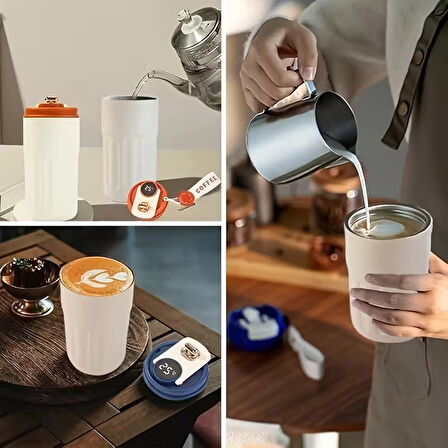 Corcoz LED Sıcaklık Göstergeli Çelik Termos 400ML Yeşil-CH131