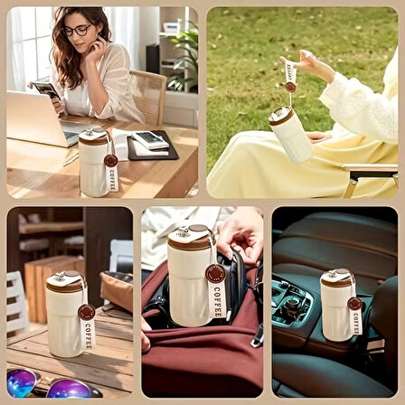 Corcoz LED Sıcaklık Göstergeli Çelik Termos 400ML Yeşil-CH131