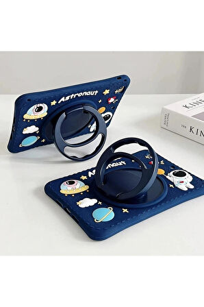 Corcoz Lenovo Tab M11 Uyumlu Astronot Çocuk Kılıfı Askılı Standlı Tablet Kılıfı - CZ130