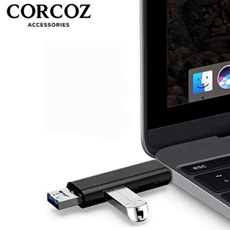 Corcoz 5'i 1 Arada Çok İşlevli USB 3.0 Tip C/USB/Mikro USB/TF/SD Hafıza Kartı Okuyucu OTG Kart Okuyucu - CZ53