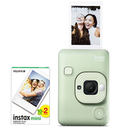 Fujifilm Instax Mini LiPlay Hybrid Matcha Green Fotoğraf Makinesi 20'li Film Seti