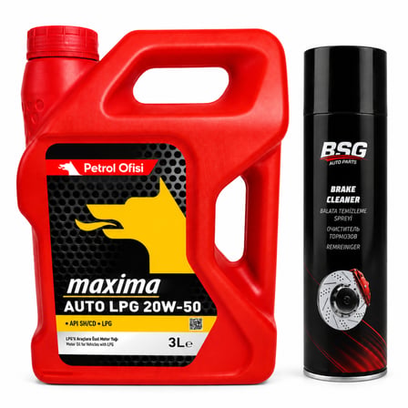 PETROL OFİSİ MAXIMA AUTO LPG 20W-50 3 Litre + Balata Spreyi 500 ml