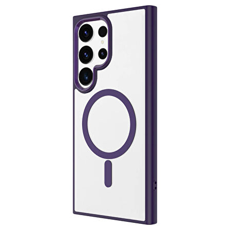 Gpack Samsung Galaxy S24 Ultra Kılıf Wireless Şarj Özellikli Buttom Magsafe Silikon Kapak