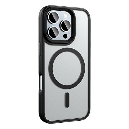 Gpack Apple iPhone 16 Pro Max Kılıf Flet Wireless Şarj Özellikli Mat Arka Füme Yüzey