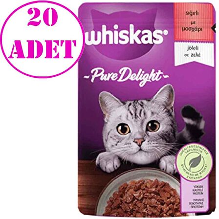 Whiskas Sığır Etli Jöleli Pouch Kedi Maması 85 Gr 20 AD