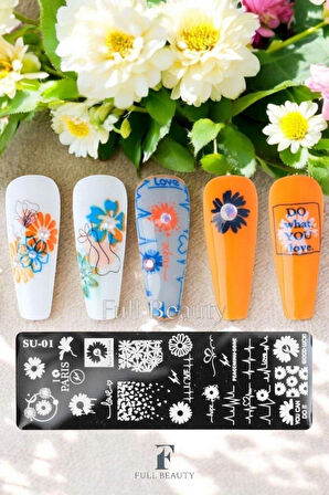 Stamping Baskı Plakası - Oje ve Tırnak Deseni Transferi için Nail Art Stamp Damga Desenleri