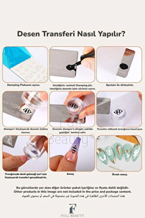 Stamping Baskı Plakası - Oje ve Tırnak Deseni Transferi için Nail Art Stamp Damga Desenleri