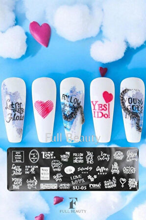 Stamping Baskı Plakası - Oje ve Tırnak Deseni Transferi için Nail Art Stamp Damga Desenleri