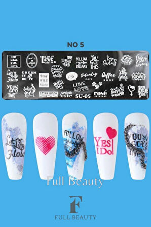 Stamping Baskı Plakası - Oje ve Tırnak Deseni Transferi için Nail Art Stamp Damga Desenleri