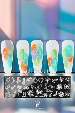 Stamping Baskı Plakası - Oje ve Tırnak Deseni Transferi için Nail Art Stamp Damga Desenleri