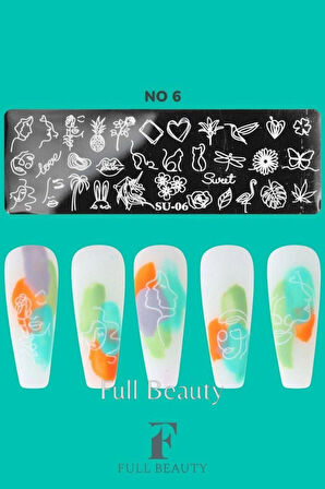 Stamping Baskı Plakası - Oje ve Tırnak Deseni Transferi için Nail Art Stamp Damga Desenleri
