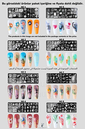 Stamping Baskı Plakası - Oje ve Tırnak Deseni Transferi için Nail Art Stamp Damga Desenleri