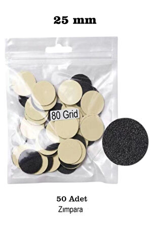 50 Adet 25 Mm Pododisk Zımparası - 80 Grit (SERTLİK) Seçenekleri- Tırnak Bakımı Zımpara
