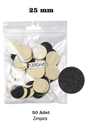 50 Adet 25 Mm Pododisk Zımparası - 120 Grit (SERTLİK) Seçenekleri- Tırnak Bakımı Zımpara