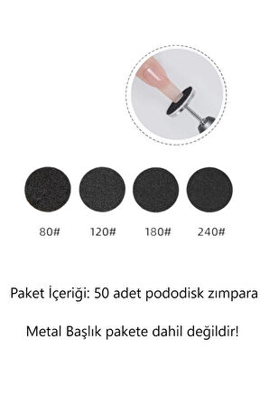 50 Adet 15 Mm Pododisk Zımparası - 240 Grit (SERTLİK) Seçenekleri- Tırnak Bakımı Zımpara