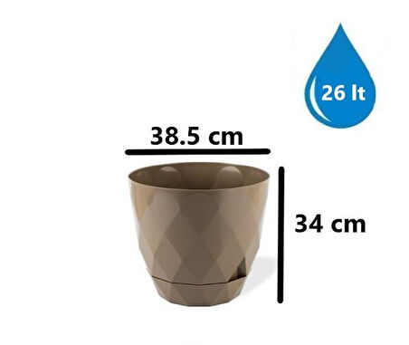 Omnipazar KRS-457 Yakamoz Tabaklı Plastik Saksı Takımı 26 Litre No 7