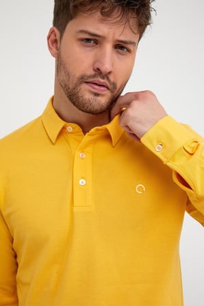 Erkek Polo Yaka Comfort Uzun Kollu Basic Tişört