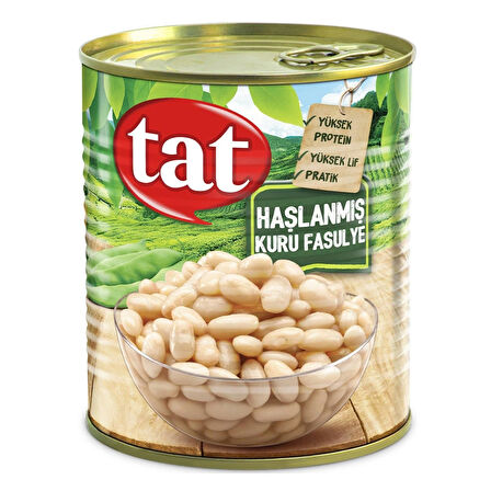 Tat Haşlanmış Kuru Fasulye 800 gr x 4 Adet