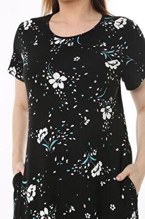 Yazlık Cepli Büyük Beden Elbise 18B-2513