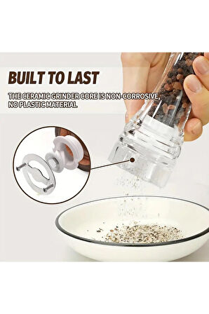 1 Adet Şeffaf Akrilik 18 cm Büyük Boy Baharat Tuz Karabiber Öğütücü Değirmeni