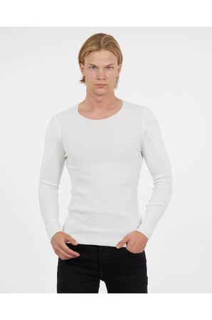 Slim Fit Naturel Pamuk Triko Kazak Tüylenmeyen Dar Kesim Body Fit Şık Kazak