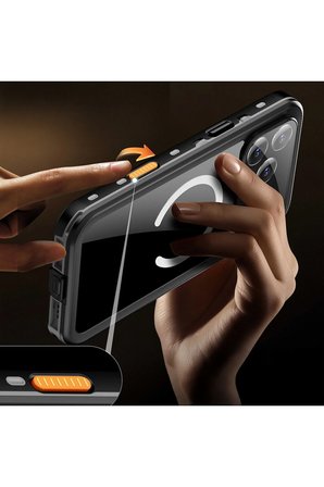Apple iPhone 18 Pro Max Uyumlu Kılıf 1-1 M-safe özellikli Su Geçirmez Kılıf Zr-SuGecirmez