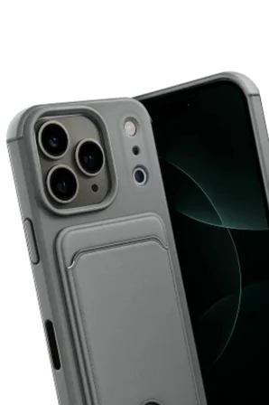 iPhone 18 Pro Max Kılıf Kartlıklı Silikon Kılıf Azn-Kelvin