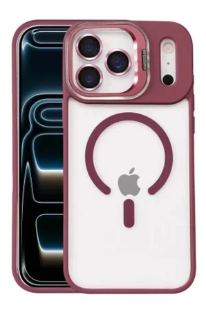 iPhone 18 Pro Max Kılıf M-Safe Şarj Özellikli Lensli Standlı Azn-Remim