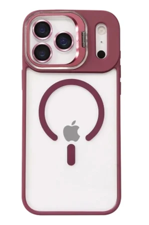 iPhone 18 Pro Max Kılıf M-Safe Şarj Özellikli Lensli Standlı Azn-Remim