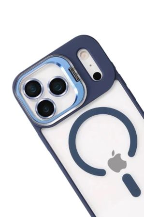 iPhone 18 Pro Max Kılıf M-Safe Şarj Özellikli Lensli Standlı Azn-Remim